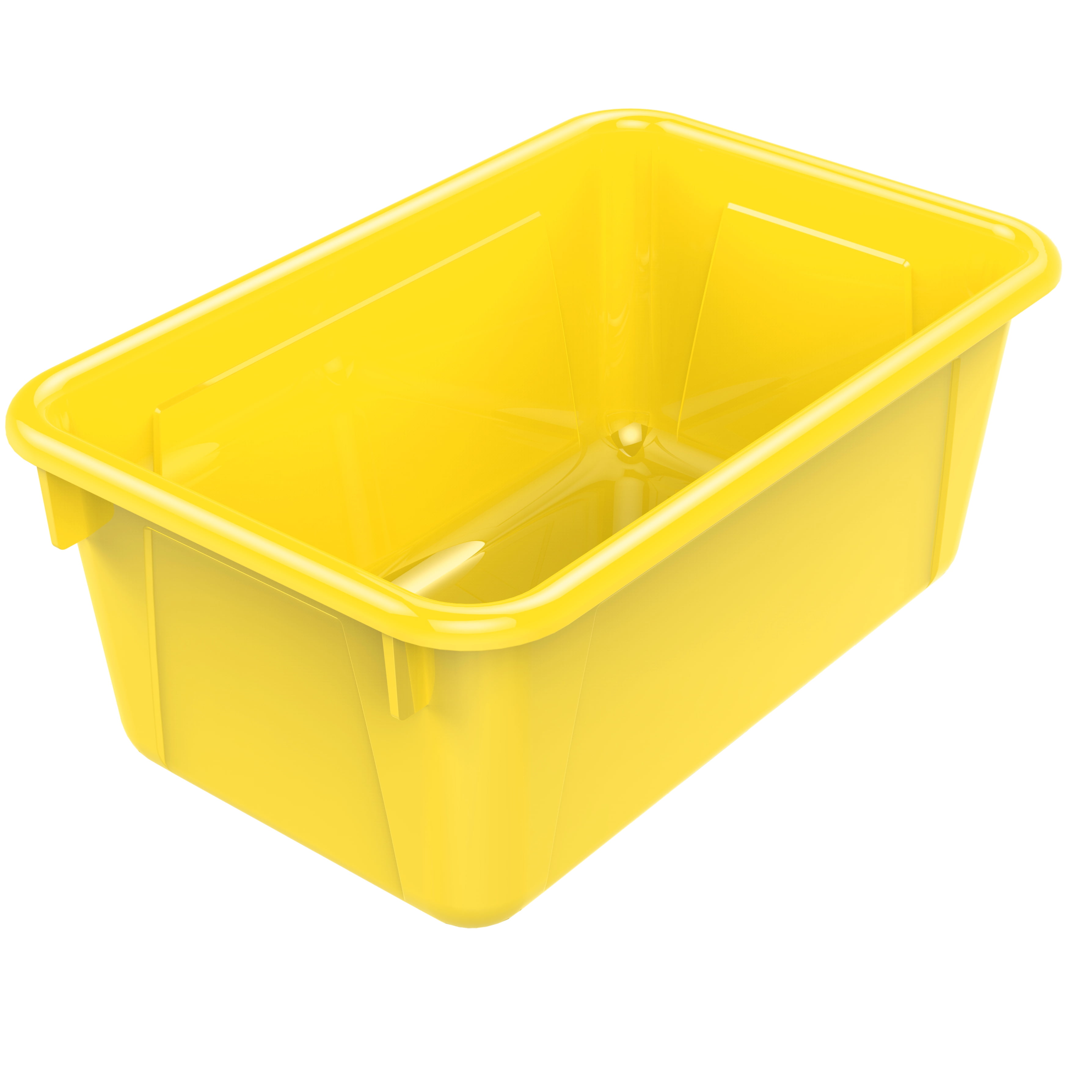 Storex Plastic Cubby Bin, Craft and Supply Storage for Kids, Yellow, 5-Pack