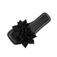 thumbnail image 3 of Tqyyweavej Flat Sandals for Women 3D Flower Solid Color Open Square Toe Sandals Slip On Comfortable Dressy Sandals Gifts for Women, 3 of 10