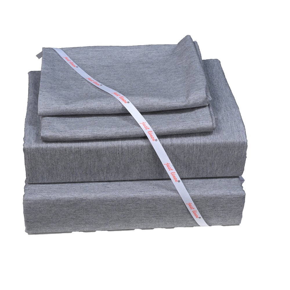 Just Linen 400 TC 100 Cotton Percale, Grey Color , King Bedding 4