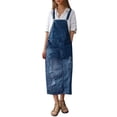 thumbnail image 1 of asddcavvf Robes pour Femmes Robe en Denim Déchirée à Bretelles Décontractée Dos Nu Jupe Salopette pour l'Été, 1 of 5