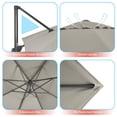 thumbnail image 4 of FLAME&SHADE 11ft Outdoor Cantilever Market Umbrella w/a Base,Hanging Patio Umbrella with Crank Lift Function for Commercial Street Yard and Beach,Gray, 4 of 6