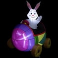 thumbnail image 3 of Northlight Inflatable Lighted Easter Bunny with Egg Car Outdoor Decoration - 4', 3 of 7