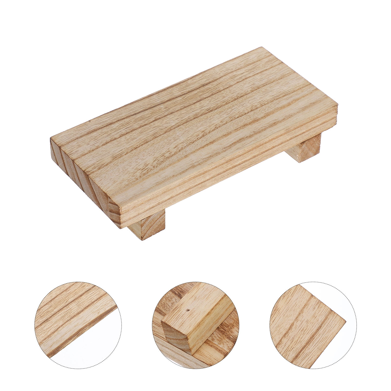Amosfun Rustic Wood Tray Wooden Soap Dish Stand Farmhouse Style Bathroom and Kitchen Decor