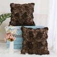 thumbnail image 4 of Unique Bargains 2-Pack 3D Flower Decorative Throw Pillow Covers 16" x 16" Coffee Color, 4 of 8