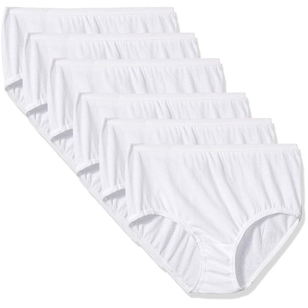 Fruit of the Loom Girls 6 Pack White Cotton Briefs, 12, White 