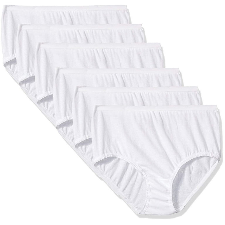 Fruit of the Loom Girls' Cotton White Brief Underwear, 6 Pack 