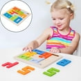 thumbnail image 2 of Colorful 3D Three Digital Wooden Number Puzzle Board Game Geometric Number Cube Toys Stereoscopic Color Number Recognition Game, 2 of 9