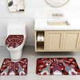 thumbnail image 4 of FMSHPON Christmas Gnome 4 Piece Bathroom Set Shower Curtain Bath Rug Contour Mat and Toilet Lid Cover, 4 of 8