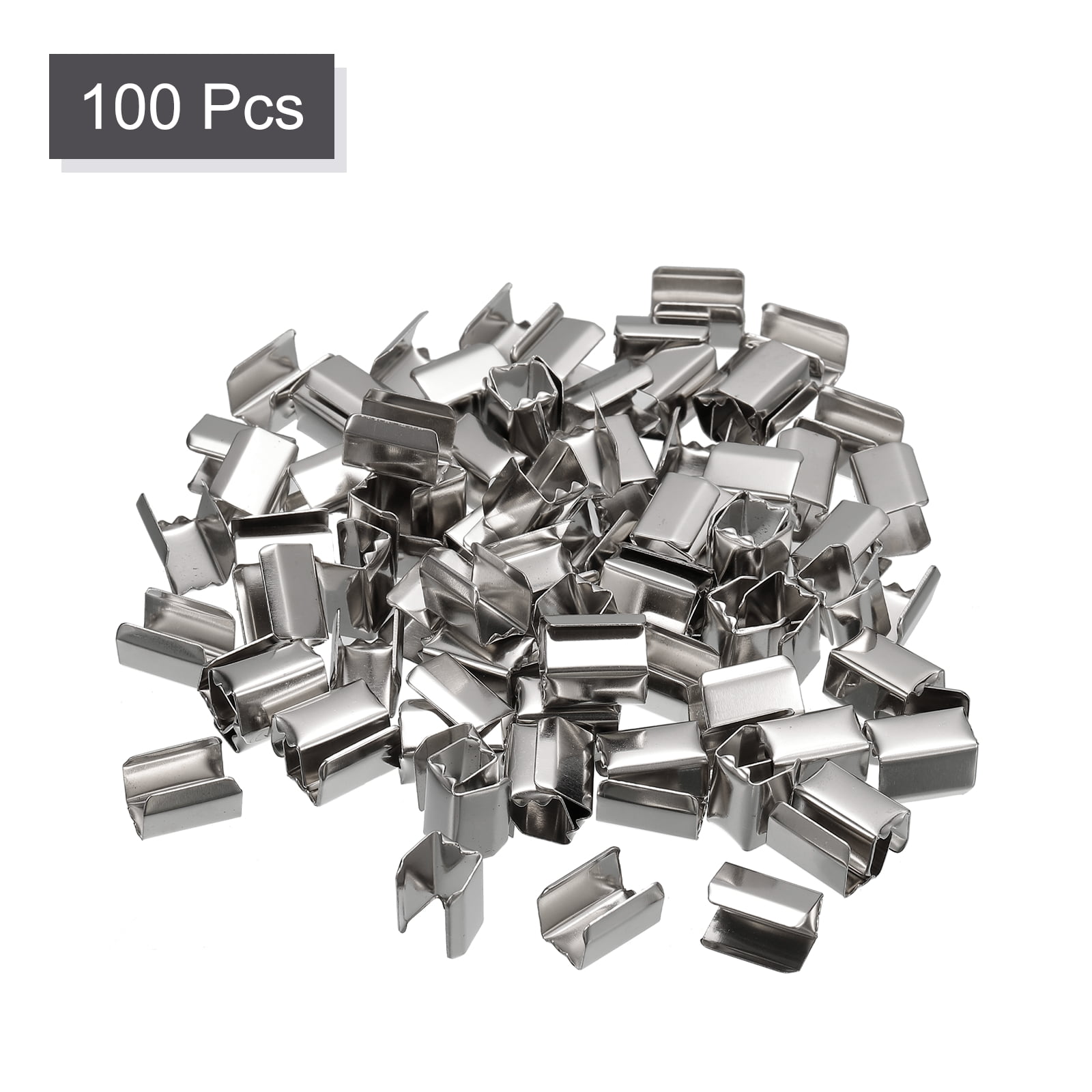 Unique Bargains Fold Over Crimp Cap Ribbon Crimp Ends Clasp Tips Silver 10 x 6mm