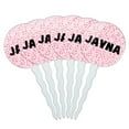 thumbnail image 1 of Jayna Cupcake Picks Toppers - Set of 6 - Pink Speckles, 1 of 1