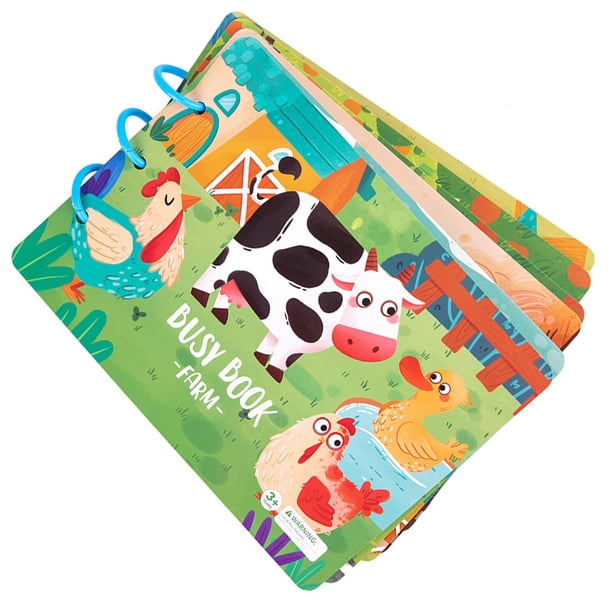 Vogacara Libro educativo para niños, juguetes interactivos para padres y profesores, libros a juego para pegar, accesorio de práctica cognitiva Juguetes Educativos Granja Vogacara FN010498-02B