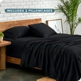 thumbnail image 6 of Bare Home Luxury Bed Sheet Set - Premium 1800 Collection - 4 Piece - Twin, Black, 6 of 8