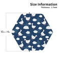 thumbnail image 2 of KLL Drink Coasters Set Hexagon of 4,PU Leather Absorbent Coasters Set Decorative Coffee Cup Coasters Housewarming Gift for Home Decor-Cute Goose On Blue Sky, 2 of 5