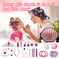thumbnail image 3 of Rirool Girls Makeup Kit – Washable Play Cosmetics with Pink Seashell Bag, Nail Stickers, Lipsticks, Eyeshadow & Brushes, Ages 3-10, 3 of 7