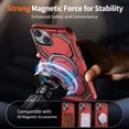 thumbnail image 4 of Allytechgroup Slim Case for iPhone 15 with Stand, Compatible with Magsafe Built-in  Kickstand Rugged Heavy Duty Durable Cover Case Shockproof Magnetic Protective for Women Men, Red, 4 of 7