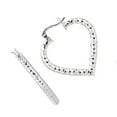 thumbnail image 2 of JewelStop Sterling Silver Silver Heart Shaped Hoop Earrings - 28 mm X 26 mm, 2 of 5