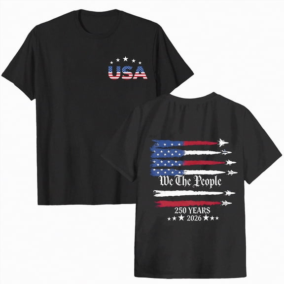 Duqingm 250th Anniversary Usa Shirt 250 Years American Flag Shirt for Women 250th Anniversary USA T Shirt Independence Day Freedom Shirts Tops Black,L