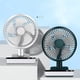thumbnail image 1 of Ventilador de escritorio USB - Mini ventilador portátil recargable con vibración automática de 180°, 4 velocidades y pantalla LED, flujo de aire silencioso fuerte para escritorio de oficina, blanco, 1 of 9