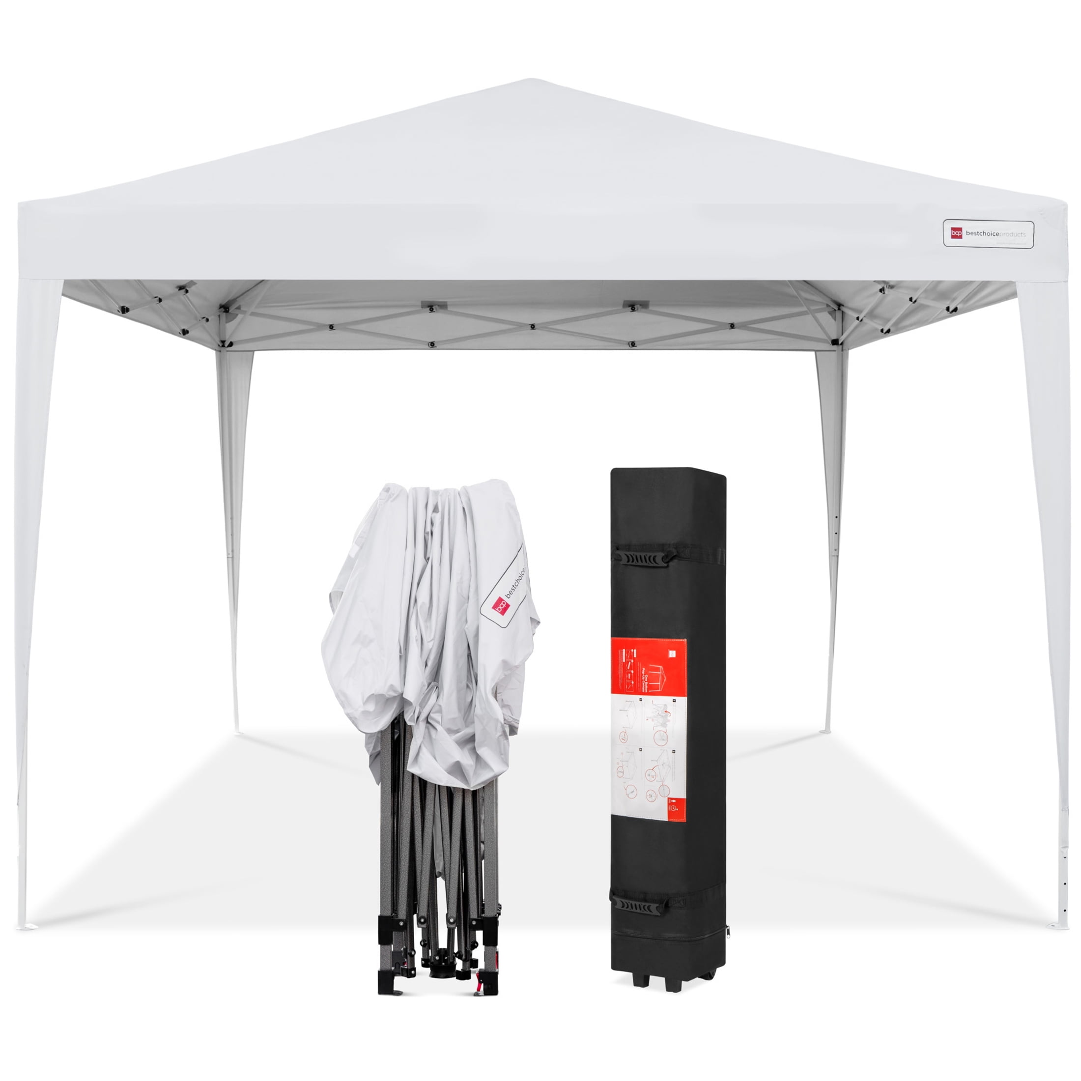 3x3m Adjustable White PE Gazebo Tent Canopy Market Stall Marquee Waterproof 