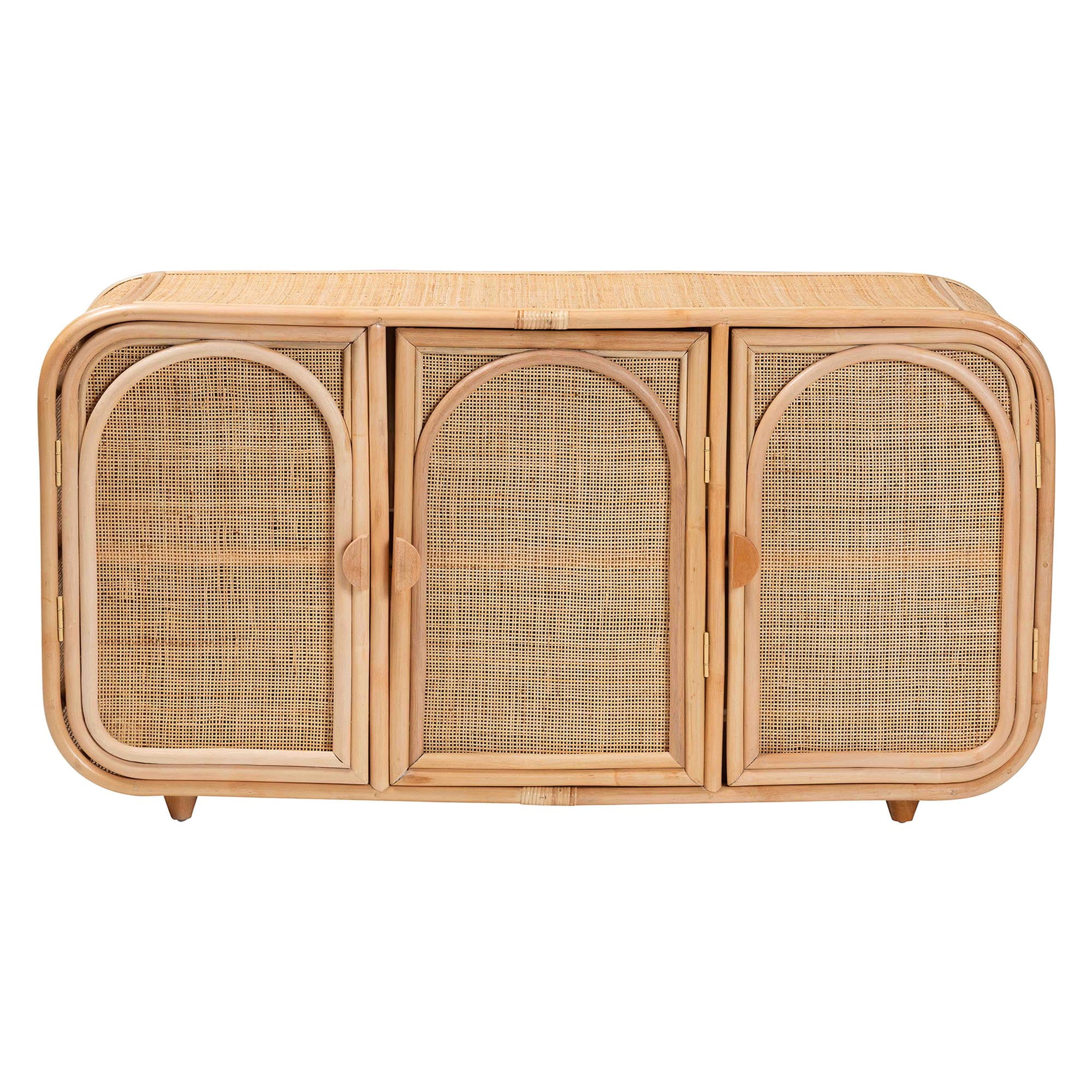 bali & pari Evania Boho Storage Cabinet, 3-Door, Natural