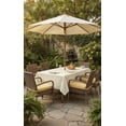 thumbnail image 3 of Serafina Home Outdoor Summer Geometric Waves Patio Table Yellow Umbrella Vinyl Tablecloth, Umbrella Hole with Zipper, 60" x 84" Inch Rectangle, 3 of 5