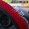 thumbnail image 3 of Unique Bargains Universal Car Red 15" Breathable Steering Wheel Cover Elastic Stretch Mesh Cloth Cover, 3 of 8