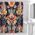 thumbnail image 4 of Retro Flowers Fabric Shower Curtain Ethnic Style Washable Shower Curtains for Bathroom, Waterproof Bath Curtain with Hooks Home Decor 72x72in, 4 of 8