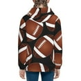 thumbnail image 4 of Kll Unisex Kids Boys Girls Hooded Pocket Pullover Hoodies-Brown Football On Black, 4 of 9