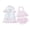 Pink, variant on BemeyourBBs Toddler Baby Girl 3 Piece Swimsuit with Cover up Set Infant Bathing Suit Sleeveless Stripe Halter Top Bikini Bottom Coverups Set Summer Pool Beachwear