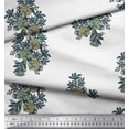 thumbnail image 3 of Soimoi Poly Georgette Fabric Leaves & Floral Block Printed Craft Fabric by The Yard 52 Inch Wide, 3 of 3