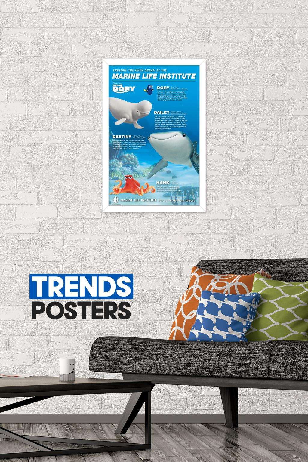 Disney Pixar Finding Dory - Group Wall Poster, 14.725" x 22.375", Framed