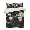 thumbnail image 2 of Vintage Black Floral Twin XL Size Down Alternative Comforter, Lightweight Comforter Quilt Bedding Set with Pillow Shams Spring Seasonal Botanical Blooms All Seasons Bed Comforter Duvet Insert 68"x98", 2 of 7