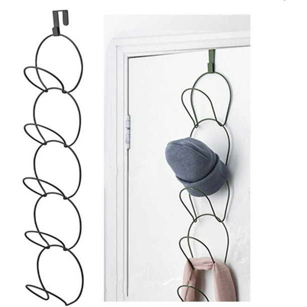 Organizador de 5 piezas para gorras de béisbol, estante para sombreros montado en la pared para guardar gorras, toallas, sombreros, bufandas, con gancho adhesivo, 76 x 14,5 cm (negro) JAMW Sencillez
