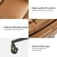 thumbnail image 3 of Vegan Leather Office Chair Adjustable Oversize Swivel Home Task Chair Metal Leg Bedroom Camel, 3 of 9
