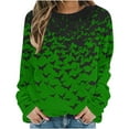 thumbnail image 6 of VKOYWKM Womens Sweatshirt Halloween Bat Graphic Sweatshirts Oversized Long Sleeve Crew Neck Pullover Vintage Halloween Sweatshirt, 6 of 7