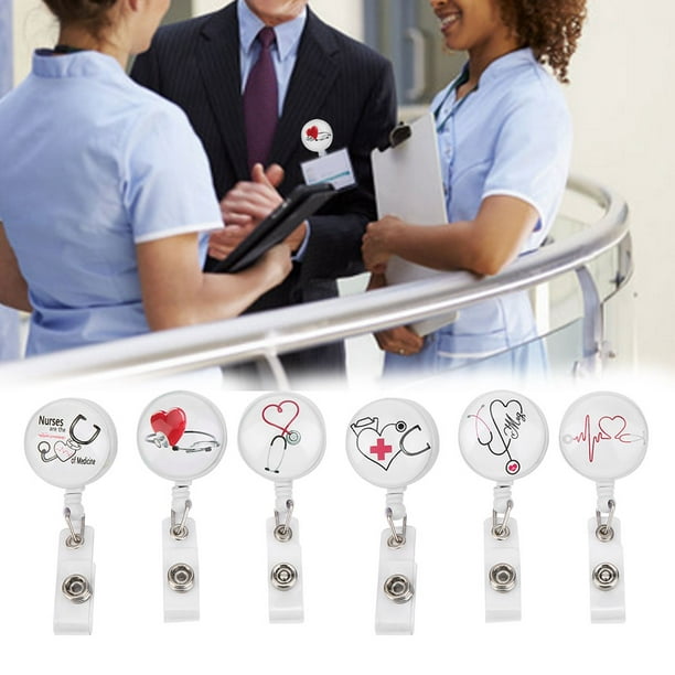 LHCER Nurse Badge Reel,Retractable Badge Reel Clip Portable Nurse ID Name Card  Badge Holders Accessory,Badge Holders 