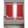 thumbnail image 5 of Sheer Curtains 72 Inches Long, Red Retro Greek Key Semi Sheer Curtains Light Filtering Window Treatment, Geometric Greece Ancient Rustic Privacy Voile Drapes for Living Room Bedroom 52x72 Inch, 5 of 7