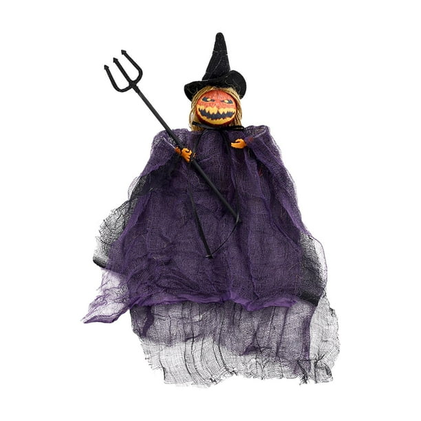 Figura colgante de calabaza de Halloween para árbol, decoración colgante, decoración de Halloween púrpura