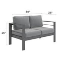 thumbnail image 4 of CozyHom 2-Seat Modern Outdoor Patio Aluminum Sofa Furniture Sets Clearance, All-Weather Patio Furniture Decorative Chairs Sofa Loveseat With Cushion, Gray, 4 of 7