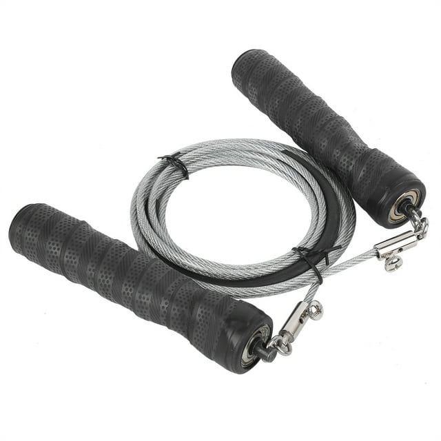 Cuerda de saltar Jadeshay Fitness Alambre de acero negra Ajustable