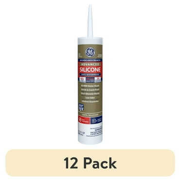 (12 pack) GE Advanced Silicone Kitchen & Bath Sealant, Pack of 1, Clear 10.1 fl oz Cartridge