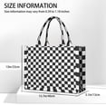 thumbnail image 3 of Large Capacity Tote Bag,Black and White Checkered Pattern Handbag Fashion Luxury Tote Bag,15.7"x13"x 5.1" Inches,Laptop Compatible, 3 of 6