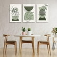 thumbnail image 2 of Sage Green Wall Art Set of 3 Prints,Sage Green Wall Decor Leaf Sun Moon Green Canvas Artwork Paintings Home Office Decor Boho Wall Decor Bedroom Olive Green Abstract Wall Print Posters 12"X16", 2 of 14