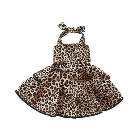 

Gotyou Girl s Baby Dress Strap Ruffles Leopard Print Sleeveless Skirt Sleeveless Outfits Princess Dress