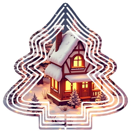 Metal Hanging Christmas Tree Wind Decorations – Festive Garden Spinners with Charming Snowy Scene Design for Yard and Garden Metal Hanging Christmas Tree Wind Decorations – Festive Garden Spinners with Charming Snowy Scene Design for Yard and Garden