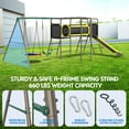 thumbnail image 3 of KloKick 5-in-1 Heavy Duty Metal Swing Set for Kids Backyard, with Slide, Monkey Bars, Saucer Swing & Tunnel, ASTM Safety Certified, Ages 3-12, 660lbs Capacity, 3 of 15