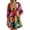 Dark blue, variant on V Neck Puff Sleeve Floral Print Women High Waist Babydoll Mini Dress