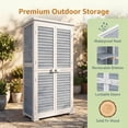 thumbnail image 4 of Lofka Outdoor Storage Cabinet, 63in Wooden Garden Tools Shed with 2 Lockable Doors, Waterproof Roof for Yard Garge Patio Deck Porch, Gray, 4 of 13