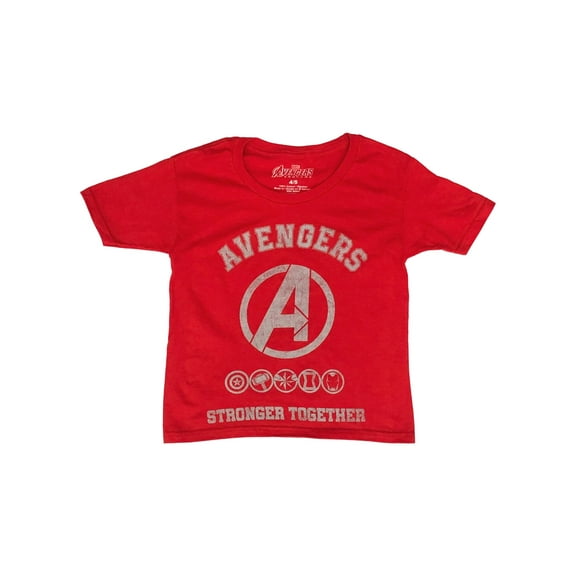 Marvel Comics Boys Red Avengers T-Shirt Stronger Together Tee Shirt 4/5