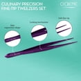 thumbnail image 3 of O'Creme Stainless Steel Precision Kitchen Tweezer Tongs 6.25" with Fine Tip Purple, 3 of 5